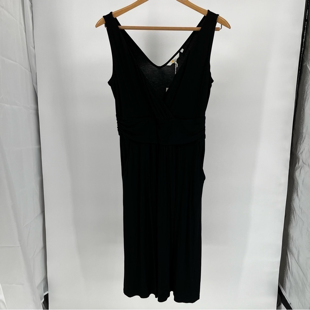 Boden Womens NEW Sleeveless Jersey Midi Dress Size 8L Pockets V-Neck